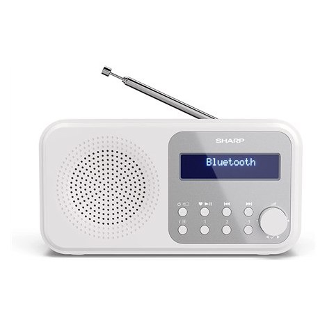 Sharp DR-P420(WH) Tokyo Portable Digital Radio, FM/DAB/DAB+, Bluetooth 5.0, USB or Battery Powered, Snowy White Sharp | White | - 2